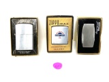 Two zippo lighters and one zippo knife