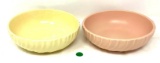 Two vintage yellow and pink Franciscan bowls