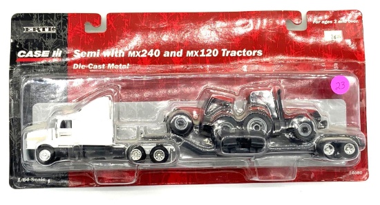 Ertl Case Semi with MX 240 and MX 120 tractors 1:64 scale