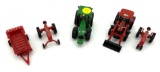 Ertl John Deere, Case and Farmall tractors and spreader 1:64 scale