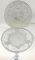 2 - Vintage clear glass decorated plates