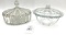 2 - vintage crystal glass covered candy dishes