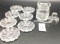 Vintage crystal glassware, set of 7 - 4 inch plate and lidded relish jar