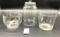 Vintage etched glassware, bowl, lidded jar, ice bucket