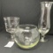 Vintage etched glassware 3 pieces