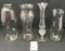 4 vintage etched glass vases 8 inch