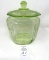 Vintage uranium princess pattern green depression cookie jar