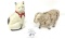 Vintage cat and sheep cast-iron banks