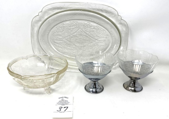 Antique clear depression glass items