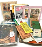 Vintage almanacs, magazines, and various ephemera