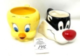 Vintage Warner Brothers Tweety and Sylvester mugs