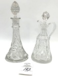 2 - vintage crystal glass cruets