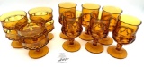 Vintage stemmed amber glass sherbets and goblets