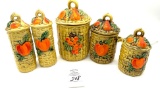Vintage Lefton assorted kitchenware, salt and pepper and canisters