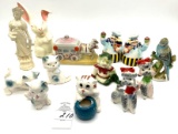 Assorted vintage ceramic figurines, China and Japan