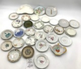 30 assorted antique butter pats and 2 bone plates
