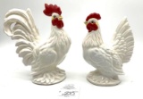 Vintage ceramic chicken and rooster