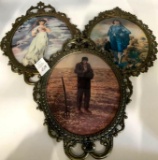 3 - vintage bubble pictures and metal frames