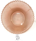 Vintage Miss America diamond pattern, hocking glass, 8.75 in. bowl pink depression
