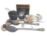 Vintage spoons, milk bottle tops, cookie cutters and more