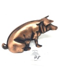 Vintage bronze cast-iron pig bank