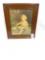 Antique picture of a little girl wooden frame