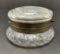 Antique American Brilliant cut glass hinged lid powder jar