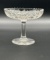 Antique American brilliant cut glass butterfly pattern etched compote