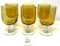 Vintage set of 6 stemmed amber glass water goblets