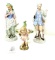 Three vintage bisque porcelain figurines