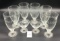 Six vintage etched glasses two sherbets