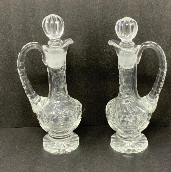 Vintage cut glass cruets