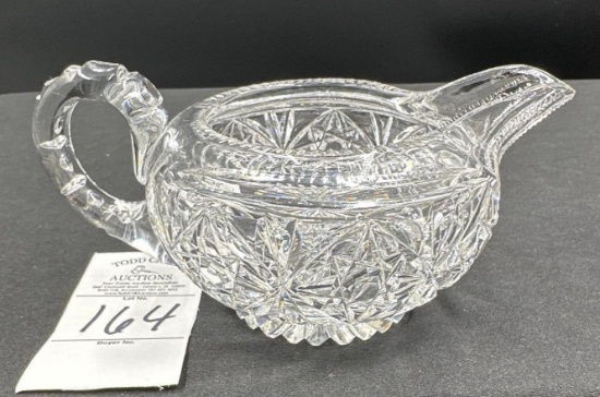 Antique American brilliant cut glass creamer