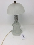 Frosted glass figural lamp