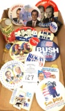 Mostly vintage political buttons and some lapel pins
