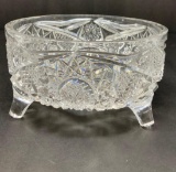 Antique American Brilliant cut glass footed ferner