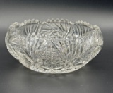 Antique American brilliant cut glass bowl pinwheel pattern