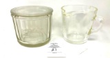 Vintage covered salt dish and Pyrex 1 c measuring cup
