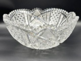 Antique American brilliant cut glass punch bowl signed Egginton Cambria Pattern