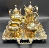 Antique tea set and tray