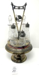 Antique sterling silver and glass cruet set