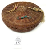 Vintage wicker sewing basket