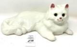 Vintage white ceramic cat figurine