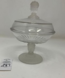 Antique Three Faces covered candy dish