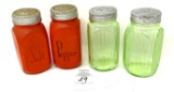 Vintage uranium green depression and orange salt and peppers