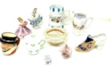 Antique assorted hand painted porcelain decorative pieces, England, Germany, Japan, Ireland