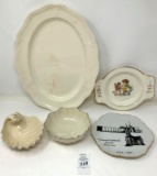 Antique assorted ceramic plates and bowls, advertising plate, Lenox, Wedgwood