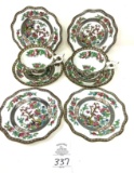 Antique England Coalport 2 cups and saucers, 4-6 inch plates