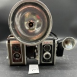 Two vintage Duaflex cameras