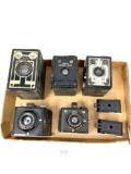 Assorted vintage cameras, Brownie